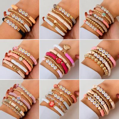 Mother'S Day Mother'S Day Letter Bracelet Set, Versatile Gifts Memorial Mom Beaded Jewelry Women