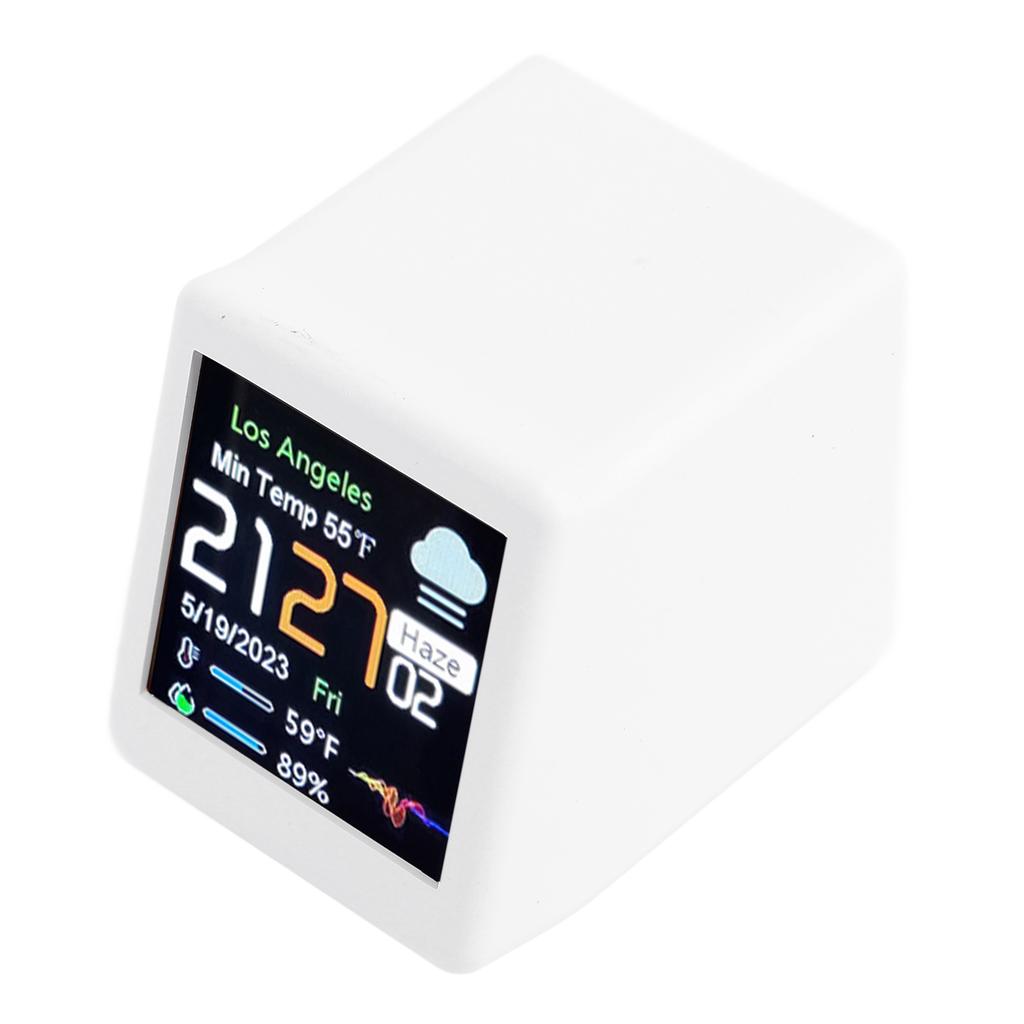 Desktop Elektronische Uhr LCD Digitalanzeige Kalender Temperatur Wettervorhersagestation Unterstützung