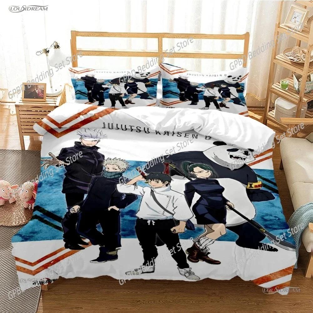 Cartoon Anime Jujutsu Kaisen Duvet Cover Comforter Bedding Set Soft Quilt Cover and Pillowcas for Teens Single Double Queen King
