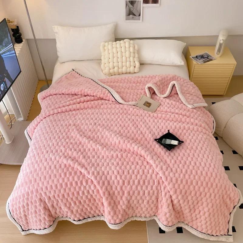 Coral Velvet Autumn Winter Blanket Sofa Air Conditioning Single Double Soft Flannel Fleece Blankets for Warm Sleeping Quilt