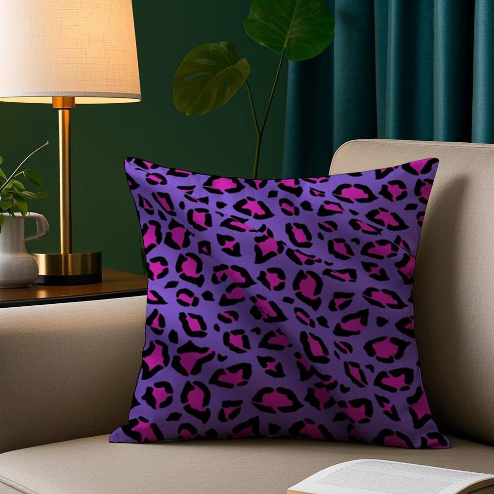 Yk Fashion Leopard Print Pillow Case Short Plush Print Cushion Cover Square Throw Pillow Covers Sofa Home Decor