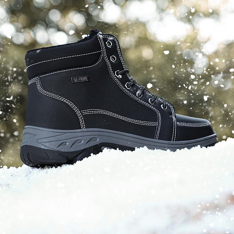 Men's Plus Size Fashionable High Top Outdoor Leisure Hiking Shoes Hiking Shoes with Plush Insulation Cotton Shoes Snow Boots