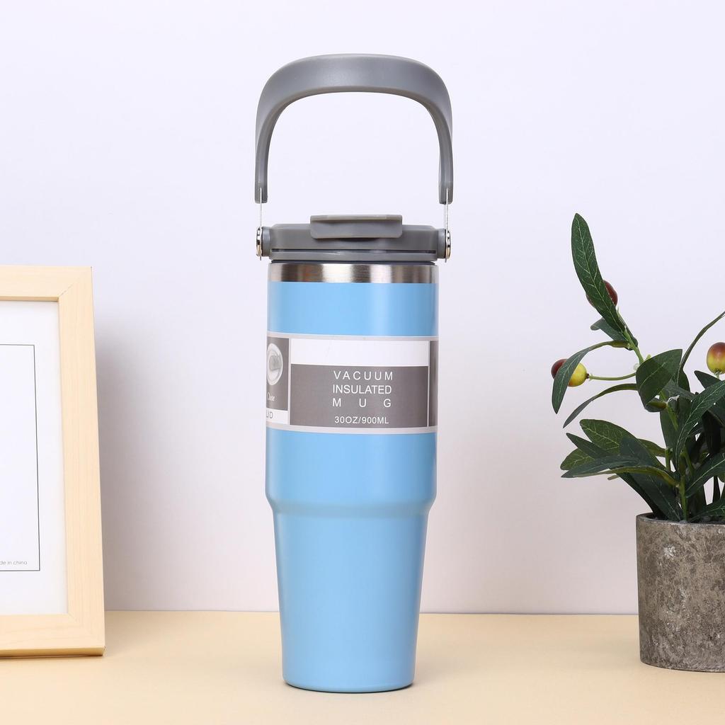 30oz Portable Stainless Steel Double-Walled Car Thermos Cup