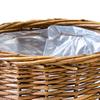 Wicker Planter Basket with Waterproof Liner Handwoven Natural Brown Willow Flowerpot