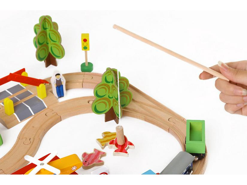 69-Piece Wooden Train Set for Kids - Educational Assembly Toy for Parent-Child Play