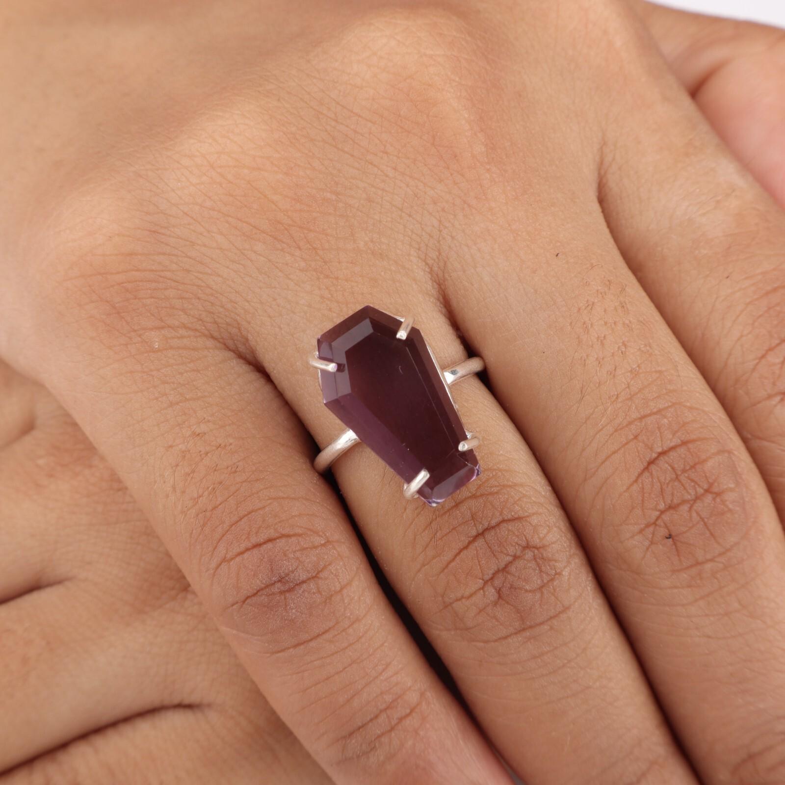 

Amethyst Gemstone 925 Sterling Silver Jewelry Handmade Ring For Anniversary Gift RR-39-12 13