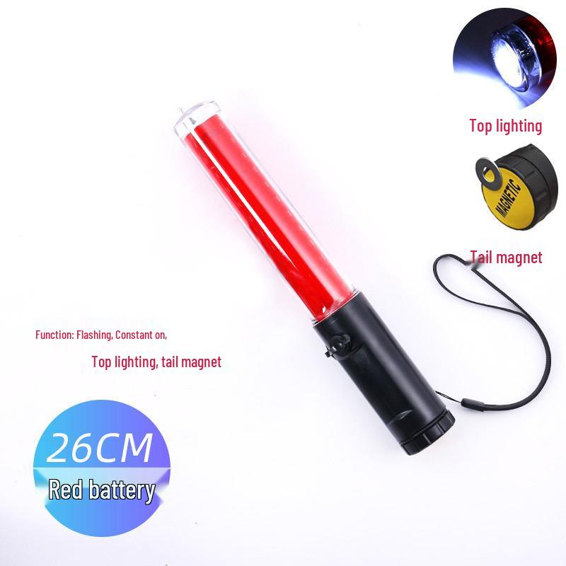 Rechargeable LED Traffic Baton with Emergency Whistle and Flashing Strobe