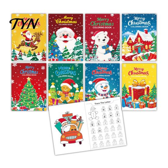 Thick Paper Coloring Book for Markers 8PCS Christmas Themed Book, Educational Activities Thickened Stocking Stuffers Kids Craft Supplies,