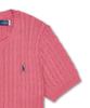 POLO RALPH LAUREN [W] Cable Knit Cotton Short Sleeve Sweater - Red