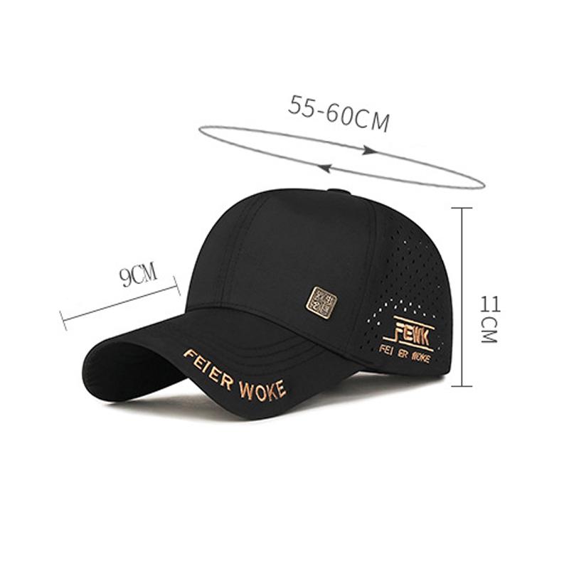 Summer Sunscreen Black Rubber Brim Quick-Drying Baseball Cap Men Embroidered Breathable Cap