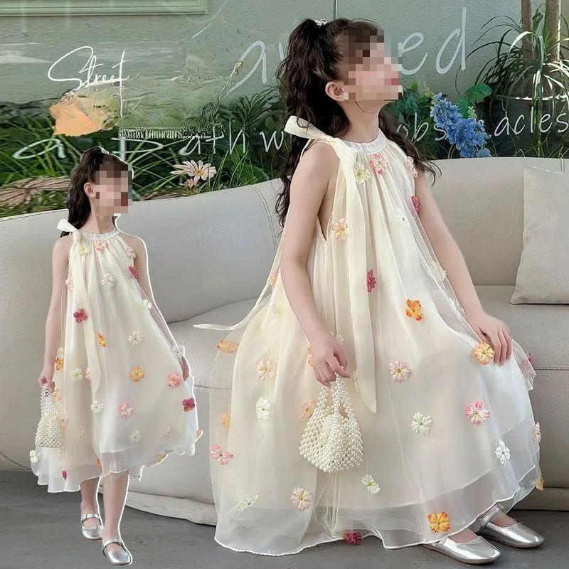 Girls' Dresses, Summer Dresses, Big Girls, Suspenders, Halter Skirts, Children's Summer Mesh Princess Dresses
