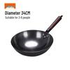 Zhangqiu Hand-Hammered Uncoated Non-Stick Wrought Iron Stir-Fry Wok with Spatula
