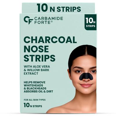 Carbamide Forte Charcoal Nose Strips for Blackhead Removal | Blackheads Removal Strips for Painless and Instant Black Head Removal | Works Within