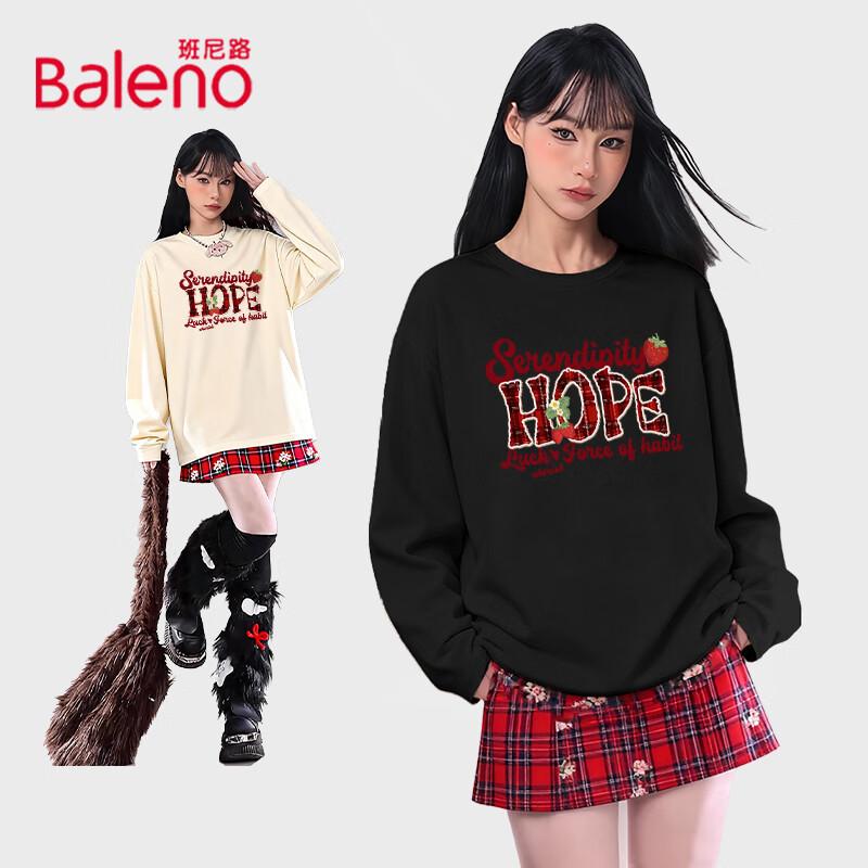 Baleno Women s 200G Pure Cotton Long Sleeve Crew Neck T-Shirt M