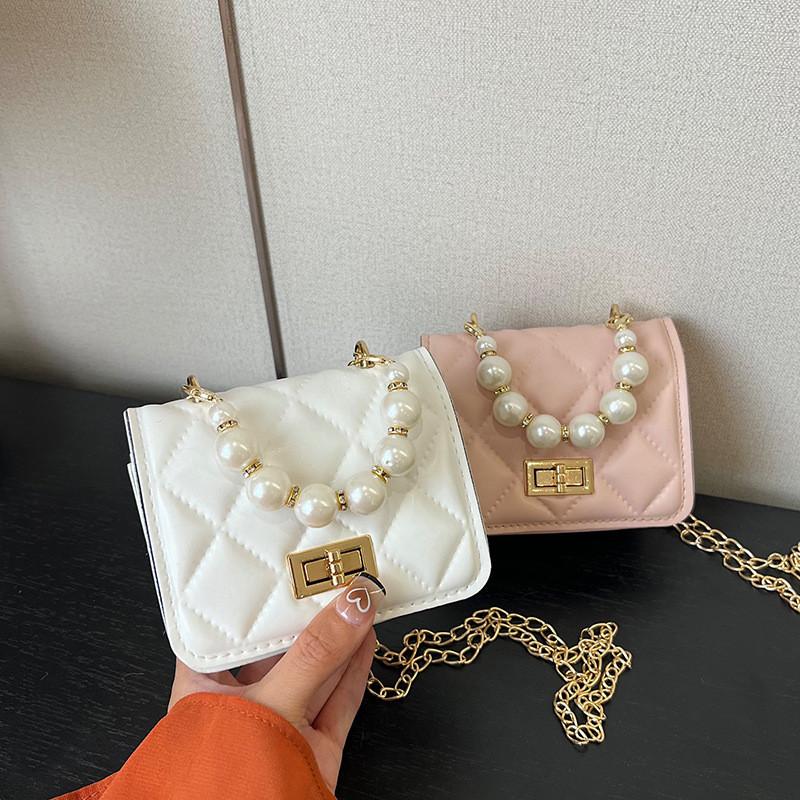 Crossbody Pearl Childrens Bag With Lightweight Design For Fresh Color Solid