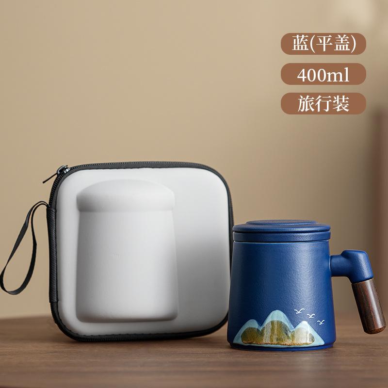 Light luxury company gifts suet jade twisted lotus ceramic mug with lid office teacup gift