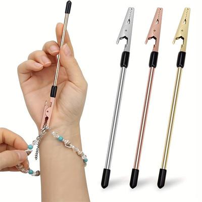 1PC Strumento di aiuto per bracciale Strumento per bracciale Strumento per gioielli Aiuto per braccialetti manuali Attrezzatura per fissaggio e aggancio per gioielli Bracciale Collana Orologio