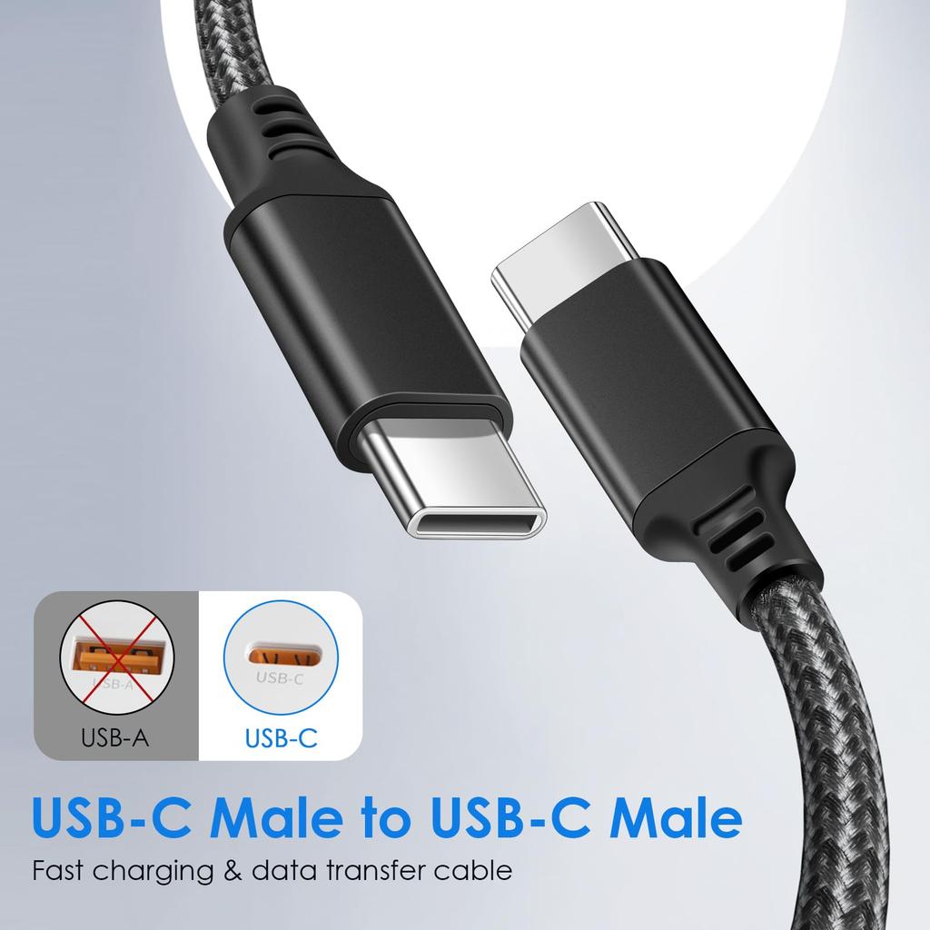 PASOW to Type C 60W USB PD iPhone MacBook iPad iPad Air Galaxy and More USB-C USB-C Cable, Cable, Compatible, 15/15 Pro, Pro, Pro, 5, S24, Pixel, LG,