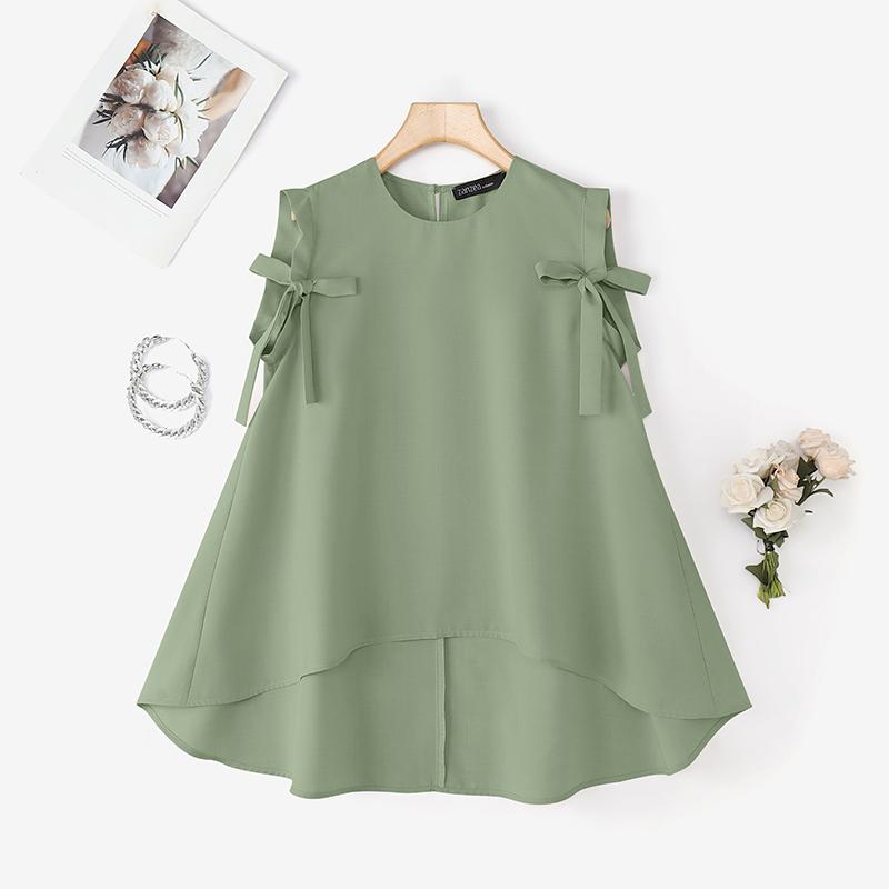 ZANZEA Women Summer Casual Round Neck Loose Sleeveless Tank Tops