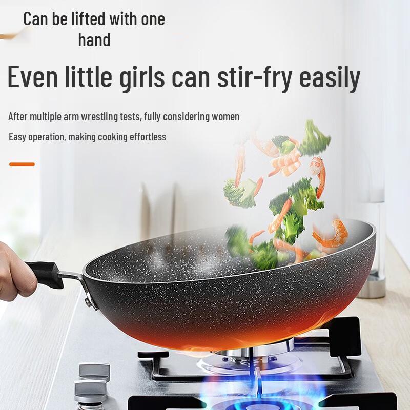 Supor Star Stone 32CM Non-Stick Wok with Standable Lid