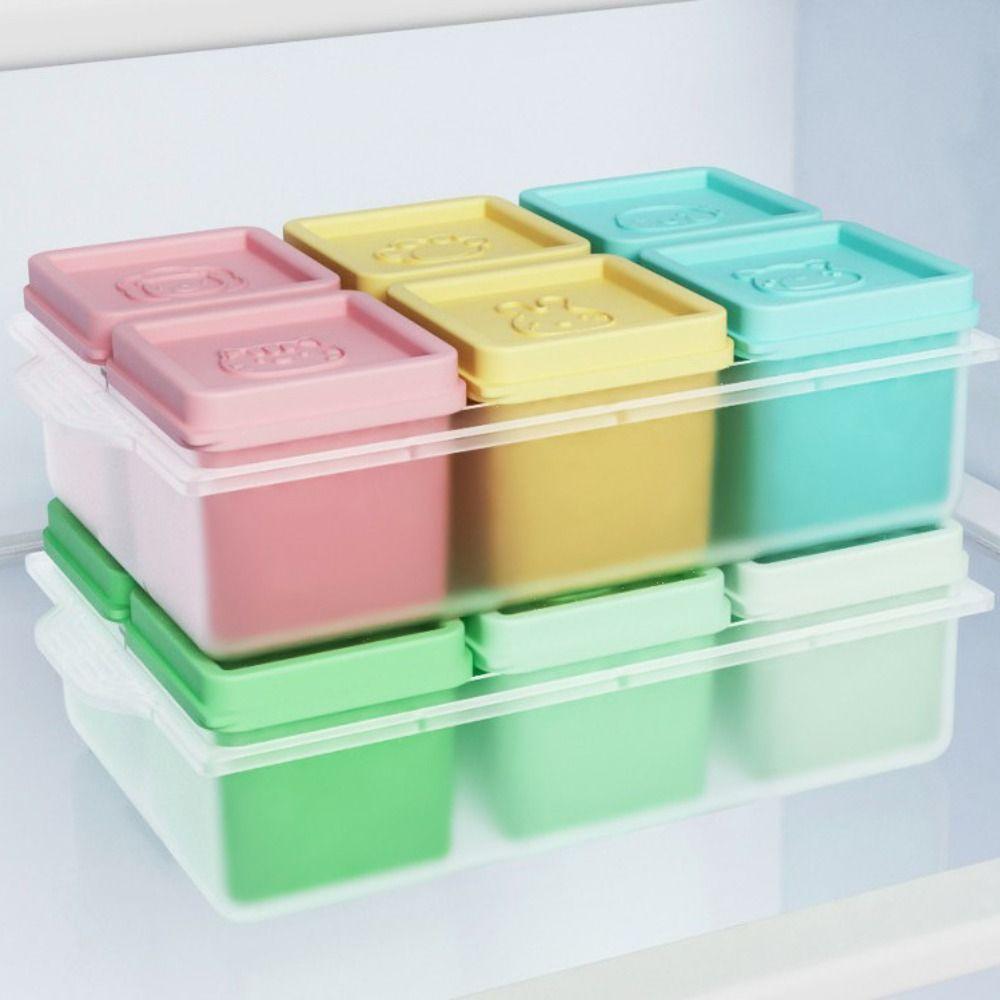 

Square Baby Food Freezer Tray Silicone Puree Container Ice Cube Tray Household Style B