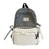 Schoolbag Small Fresh Plaid Corrugated Schoolbag Lace Girl Heart Travel Small Backpack Japanese Sweet Wind Student Party Backpack