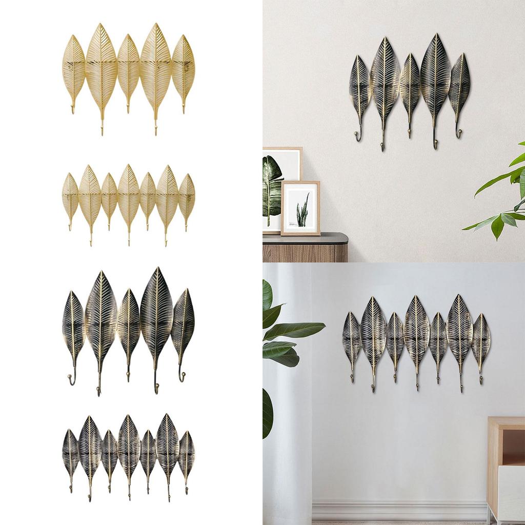 Decorative Leaves Iron Hanger Keys Holder Home Improvement Wall Decoration Coat Hook for