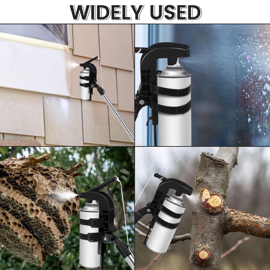 Spray Can Extender Adjustment Sprayer Bracket Adaptor Adjustable Angle Spray Extender with 12 Feet Extension Pole for Wasp Nest