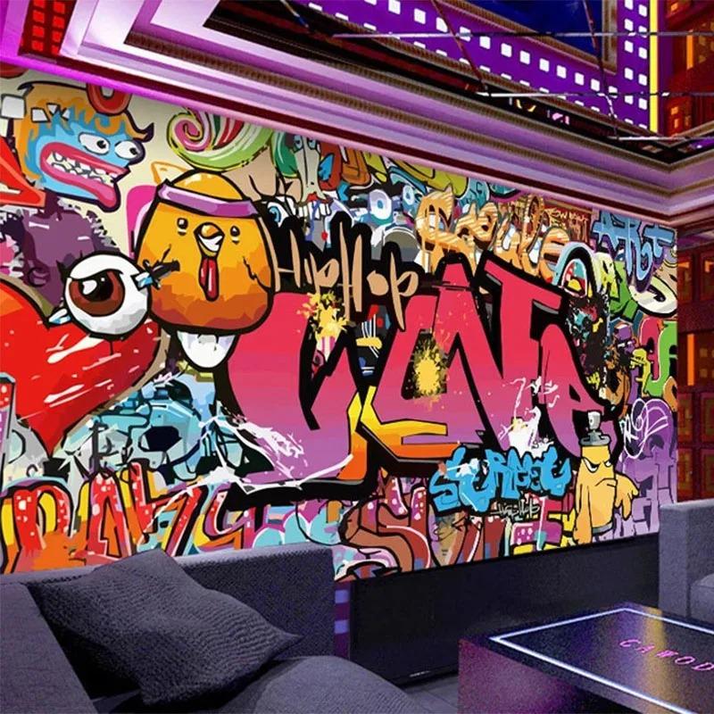 Tapeta 3d Alfabet Graffiti Mural Restauracja Bar Ktv Ściana Tła Murale Fresk
