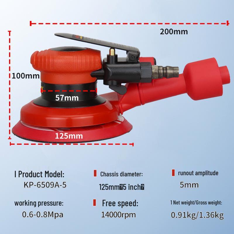 Gaobao 5-inch Pneumatic Vacuum Sander Air Polisher and Grinder
