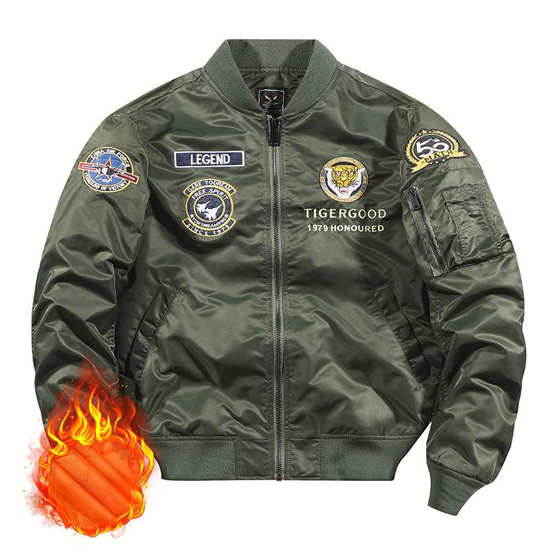 Men's Air Force Pilot Jacket Men's Tiger Embroidered Baseball Uniform Large Size Coat Work Jacket
