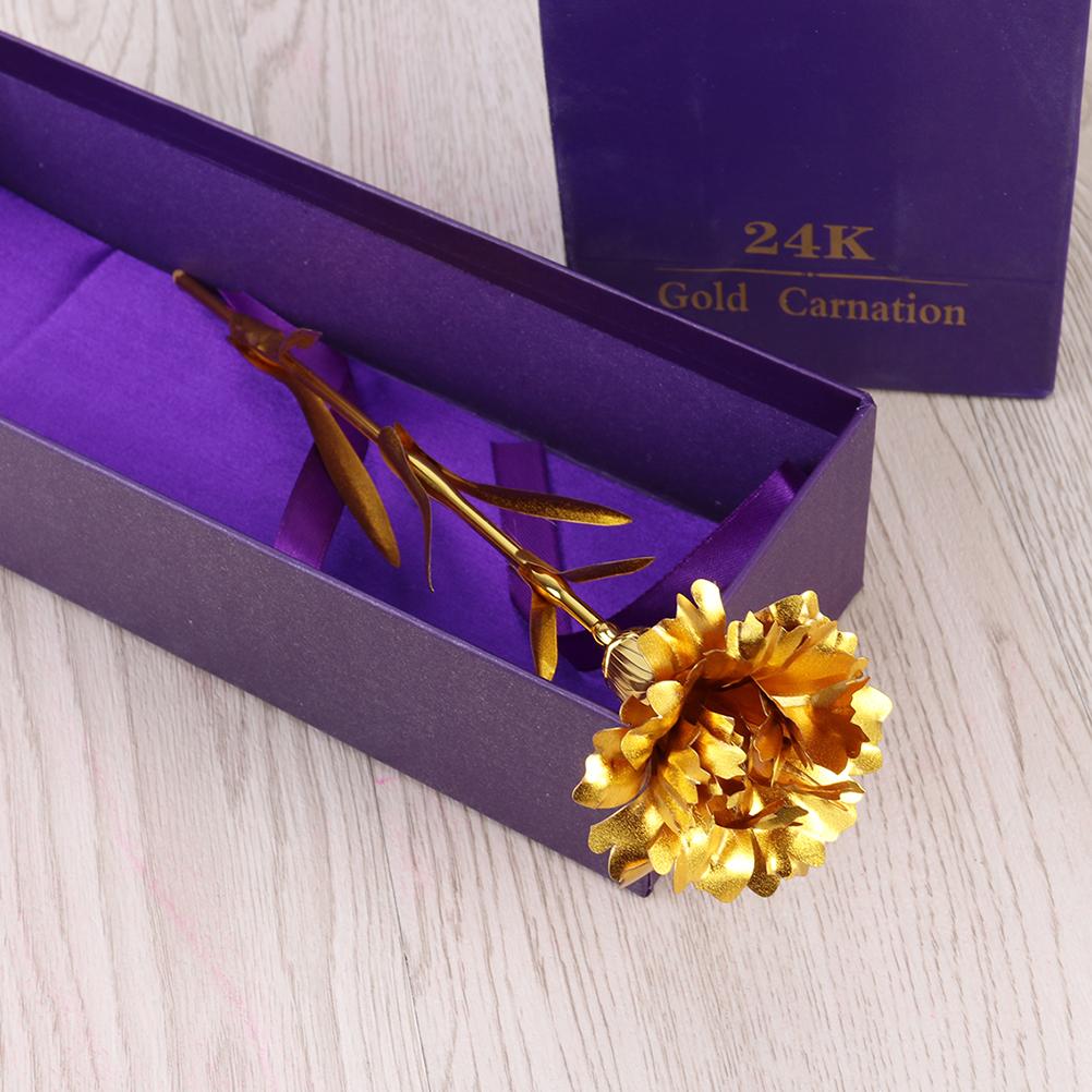 2Pcs Artificial Carnations Flowers 24K Luxurious Non Fading SturdyFlowers for Mother's Day Gifts Home Decor