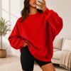 Women's Color Crewneck Sweatshirt Loose Fit Casual Pullover for Everyday Wear