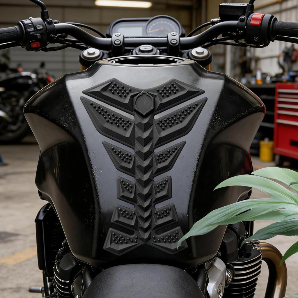 Stickers For Motorcycles 3D Fish Bone Design Adhesive Motorcycle Tank Pad Sticker For Adults Oil Tank Street Car Modification