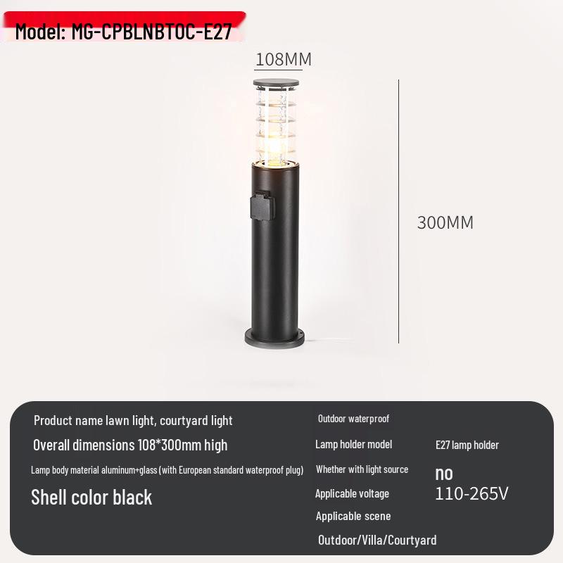 European Standard Waterproof Aluminum Glass Garden Light - Outdoor Minimalist Design