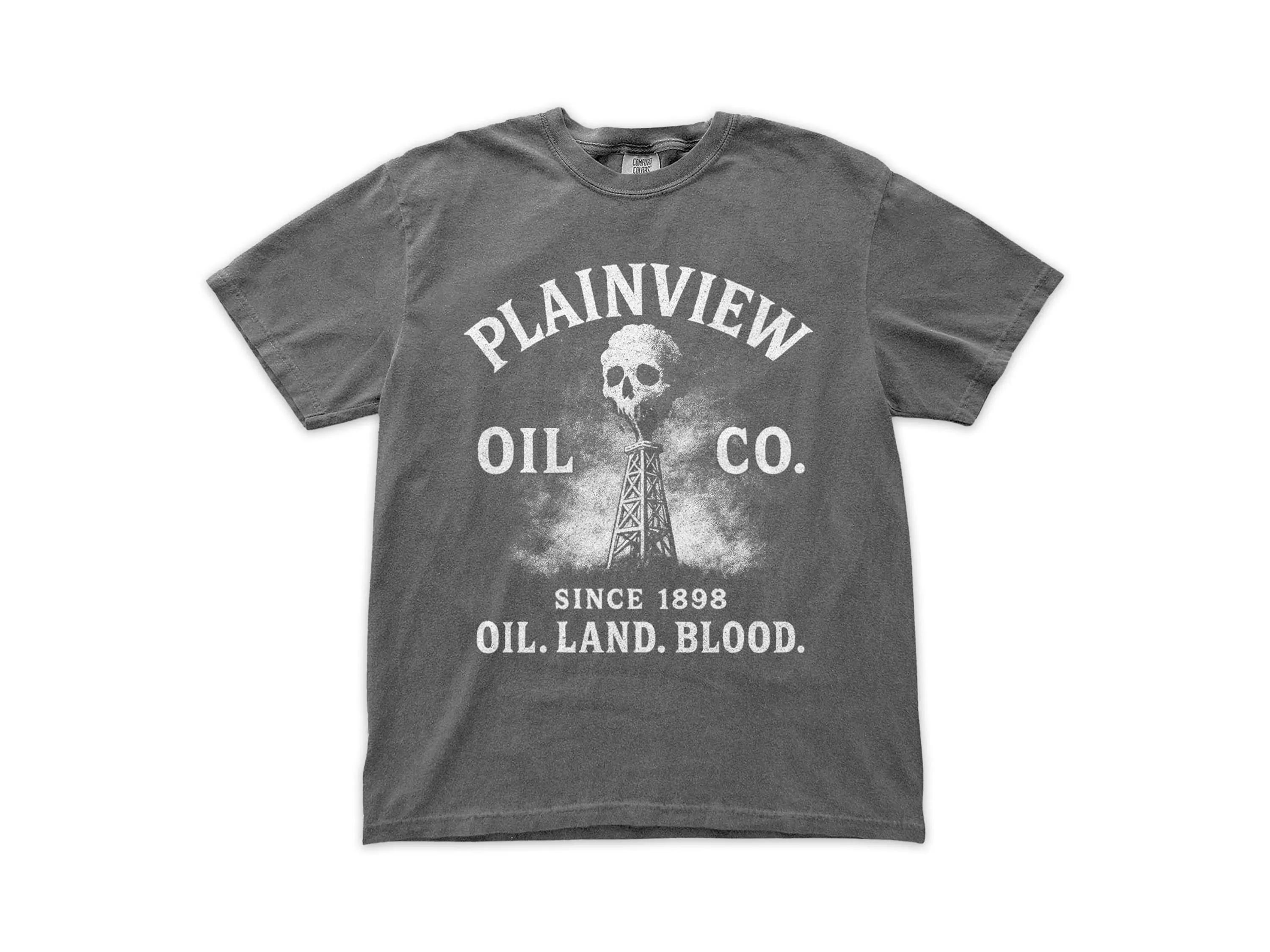

Summer Men s Pure Cotton Vintage Plainview Oil Co T-shirt Casual Stylish Loose and Breathable Suitable for Everyday Wear S разноцветный