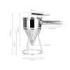 1200ml Stainless Steel Funnel Dispenser Handheld Octopus Ball Tool Cupcake Pancake Baking Tools with Stand Kitchen Accessory