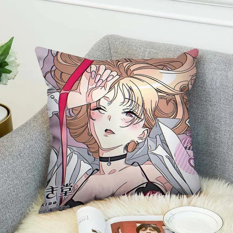 Pilow Cases Kitagawa Marin Couple Pillow Pillowcases 50X50 Decorative Pillows For Sofa Car Decoration Cushion Cover Luxury Anime