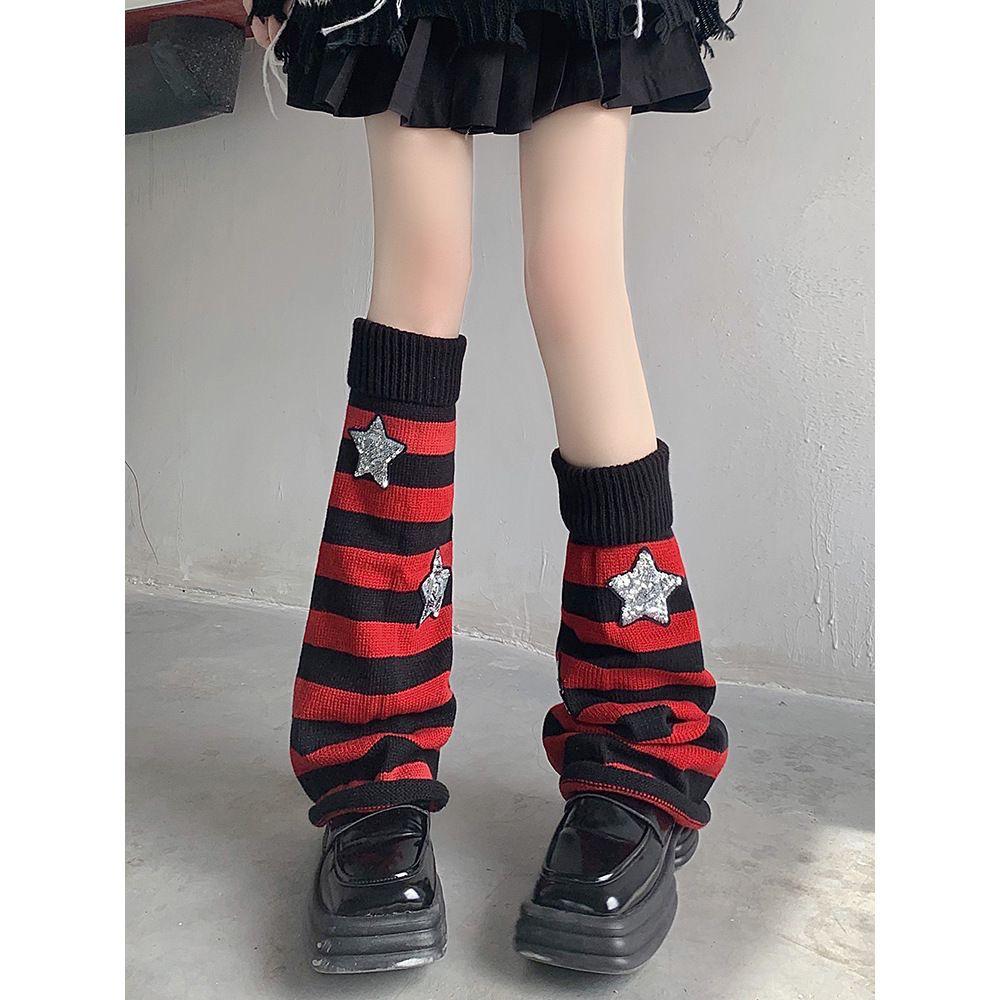 Y2K Black Star Women’s Slouchy Calf Socks & Leg Warmers