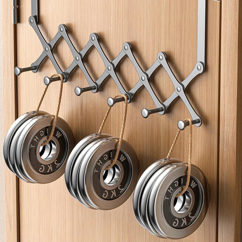 Scalable Hook Behind The Door Carbon Steel No Punching Required Cabinet Coat Hook Waterproof Wear-resisting Bedroom Storage Rack