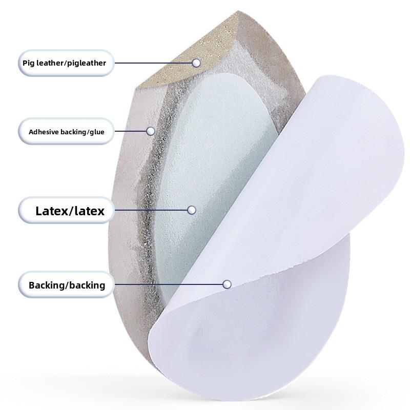 Leather Latex Heel Pad Sandals High Heels Soft Anti-wear Shock Absorbing Rear Pad Sweat Absorbing Breathable Self-adhesive Heel Sticker