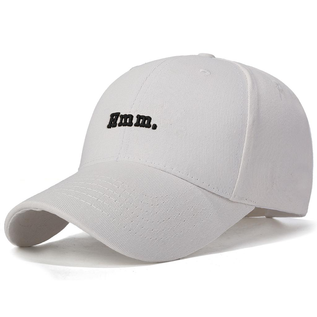 Korean-Style Retro Four-Season Washed Cotton Baseball Cap With Letter Embroidery, Unisex Hard-Top Simple Casual Dad Hat