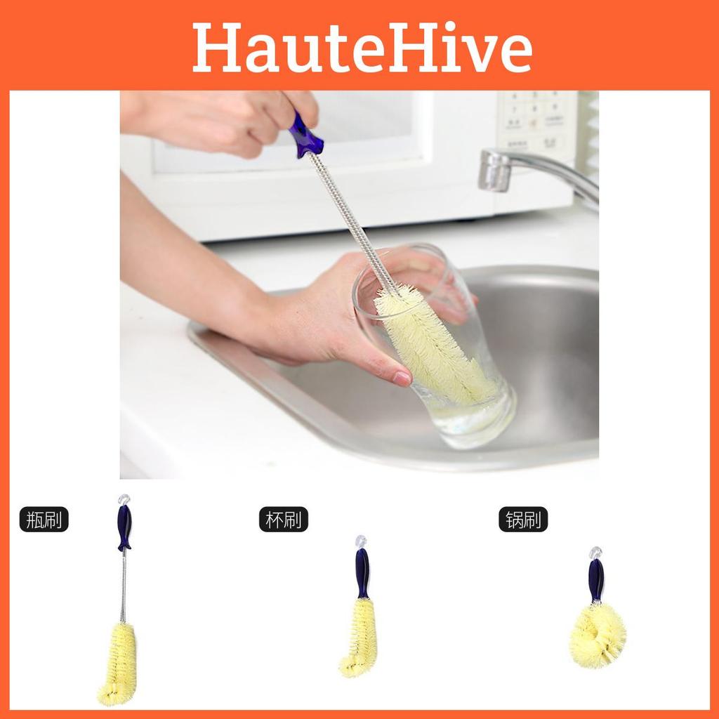Long Vase Handle Cleaning Brush With Dense Bristles And Design Curved