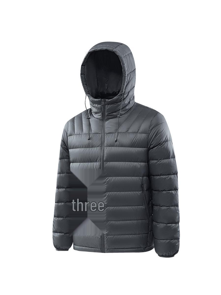 

Unisex Lightweight Hooded Short Down Jacket – Versatile Ribbed Winter Coat 3XL Women 140-155/Men 170-190 jin