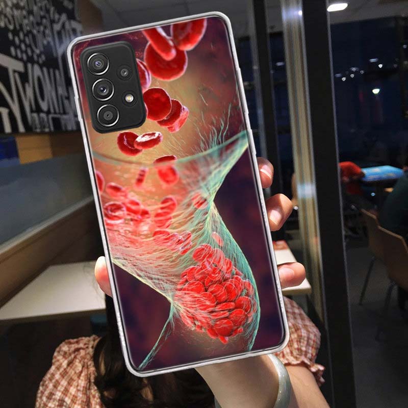 Blood Platelets Under Microscope Phone Case for Samsung A54 A57 A37 A17 A14 A15 A12 A24 A34 A55 A35 A25 A52S A07 A05S A04S A22 A