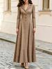Spring and Autumn Temperament Elegant French Commuter Plaid Breasted Suit Dress Women's Long Dress
