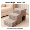 3-Step Pet Stairs Soft Steps with Den Cozy for Sofa, Living Room, Small Dogs