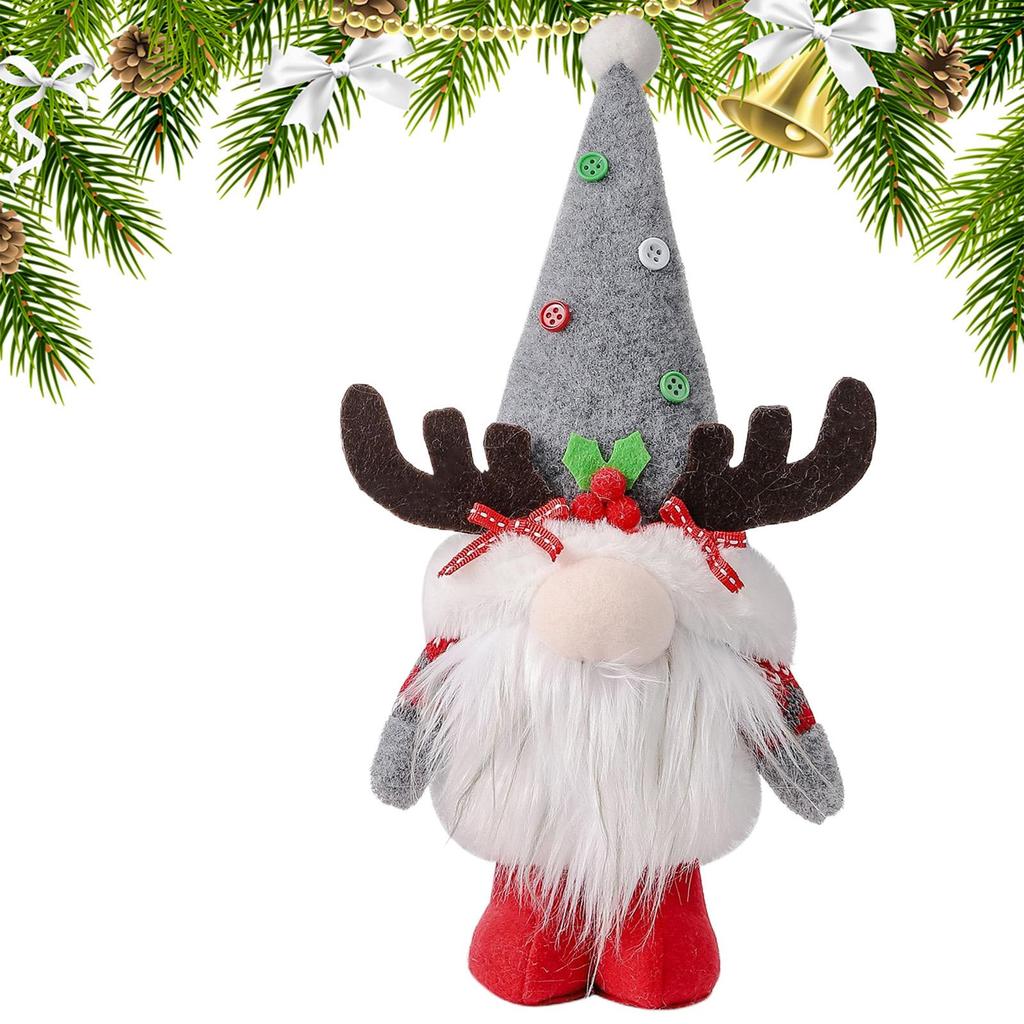 Christmas Gnomes Plush Faceless Figurines With White Beard Small Cute Holiday Figurine Ornament For Living Room Office Bedroom