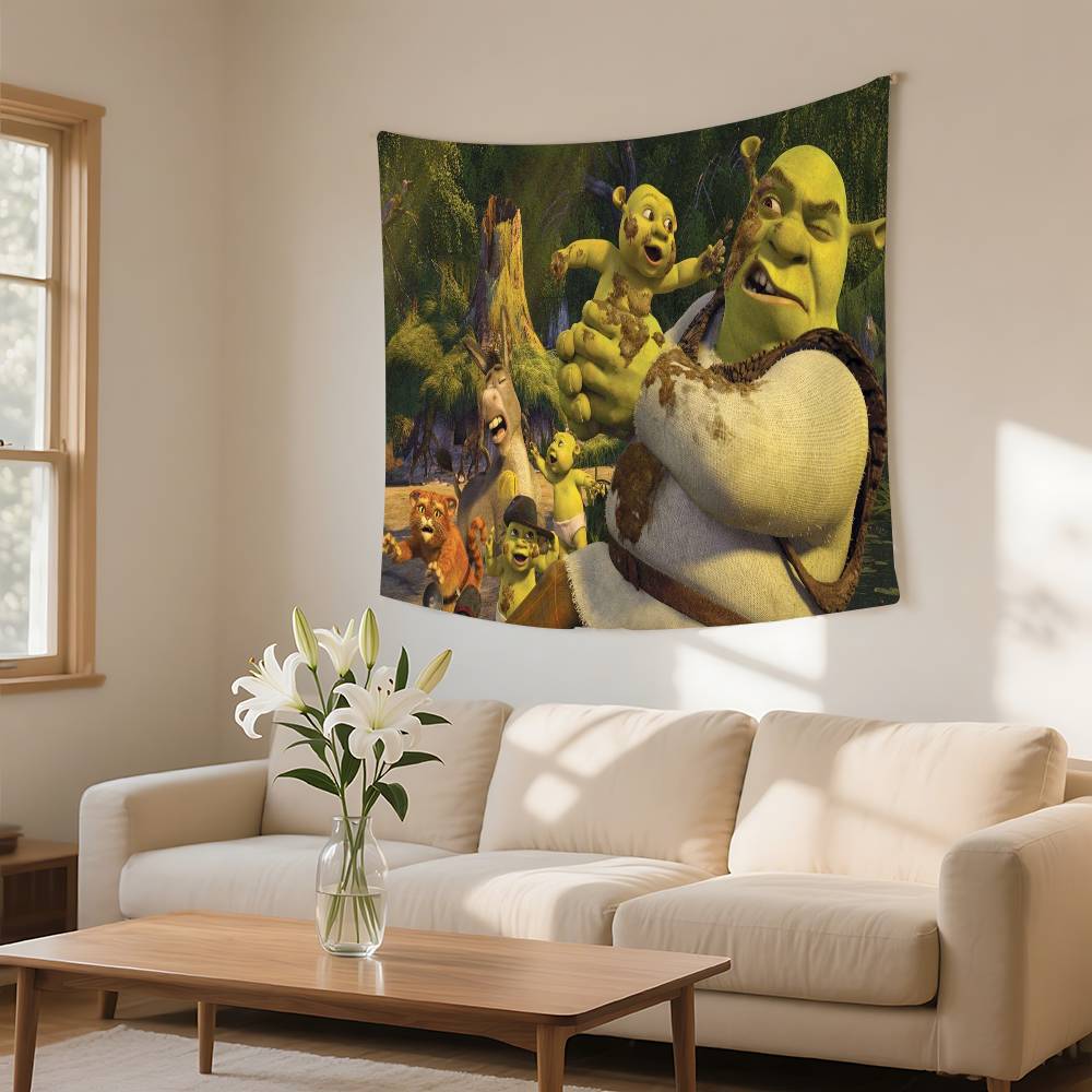 Funny Movie Sshrek Tapestry Wall Hanging Tapestry Art Deco Blanket Curtain Hanging At Home Bedroom Living Room Decor