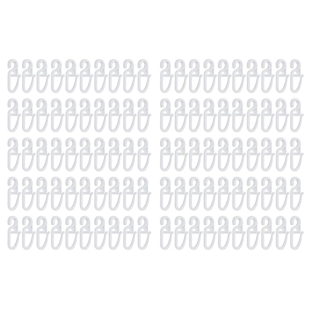 100Pcs Curtain Movement Essential S Shaped Quiet Track Glider Hook Track Drapery Hook